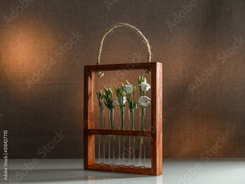 designer boxes and flower stands