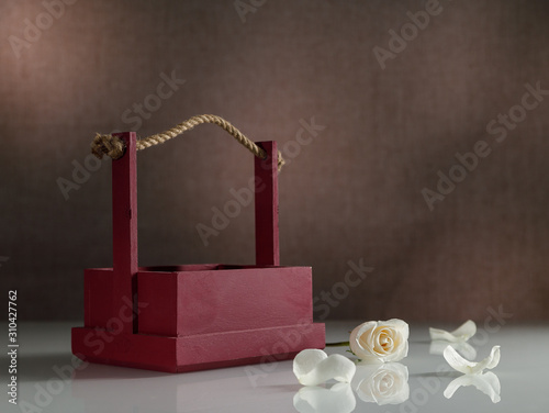 designer boxes and flower stands