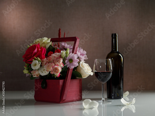 designer boxes and flower stands