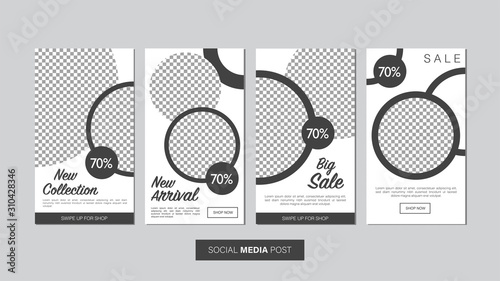 Sale mobile template collection for promotion sale with geometric style. Editable mobile banner for stories or social media post, web and internet. Promotion sale bundle