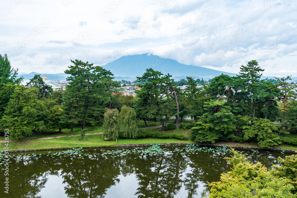Mount Iwaki seen from Hirosaki Park