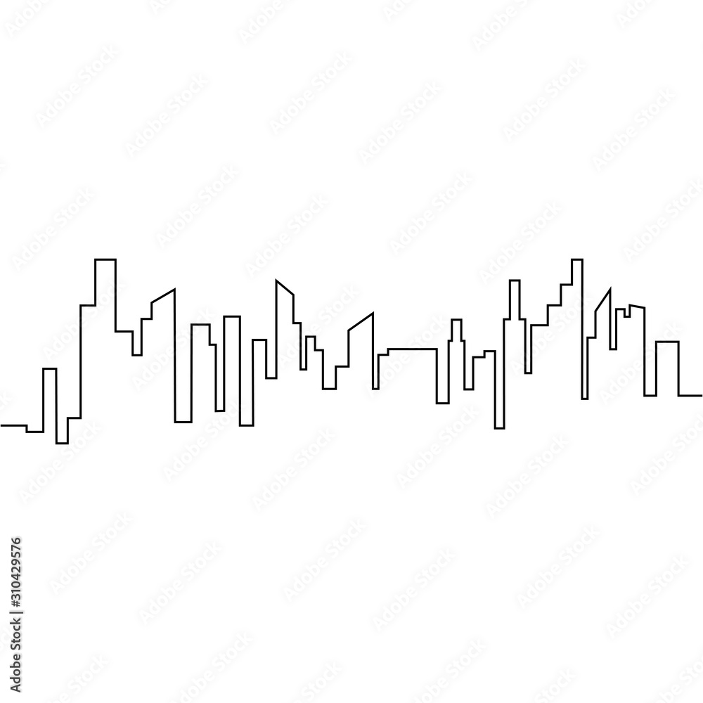city skyline line art vector
