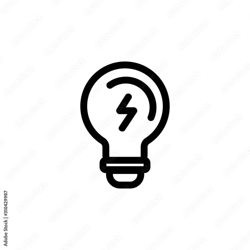 Light bulb icon vector. A thin line sign. Isolated contour symbol illustration Light bulb icon vector. A thin line sign. Isolated contour symbol illustration