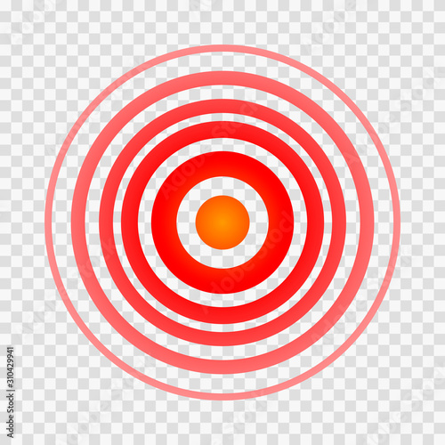 Pain circles, red rings. 