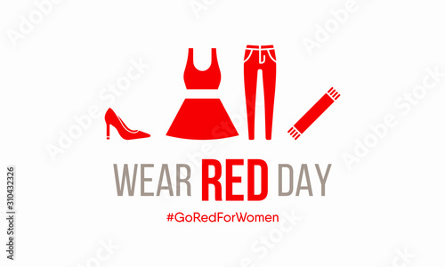 Vector illustration on the theme of National Wear Red day on February 7th.