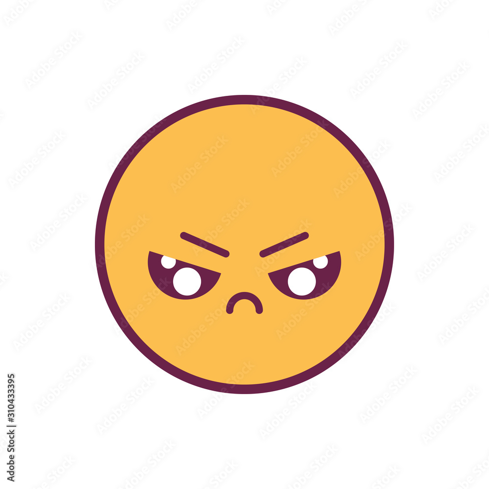 Fototapeta premium angry circle kawaii cartoon vector design