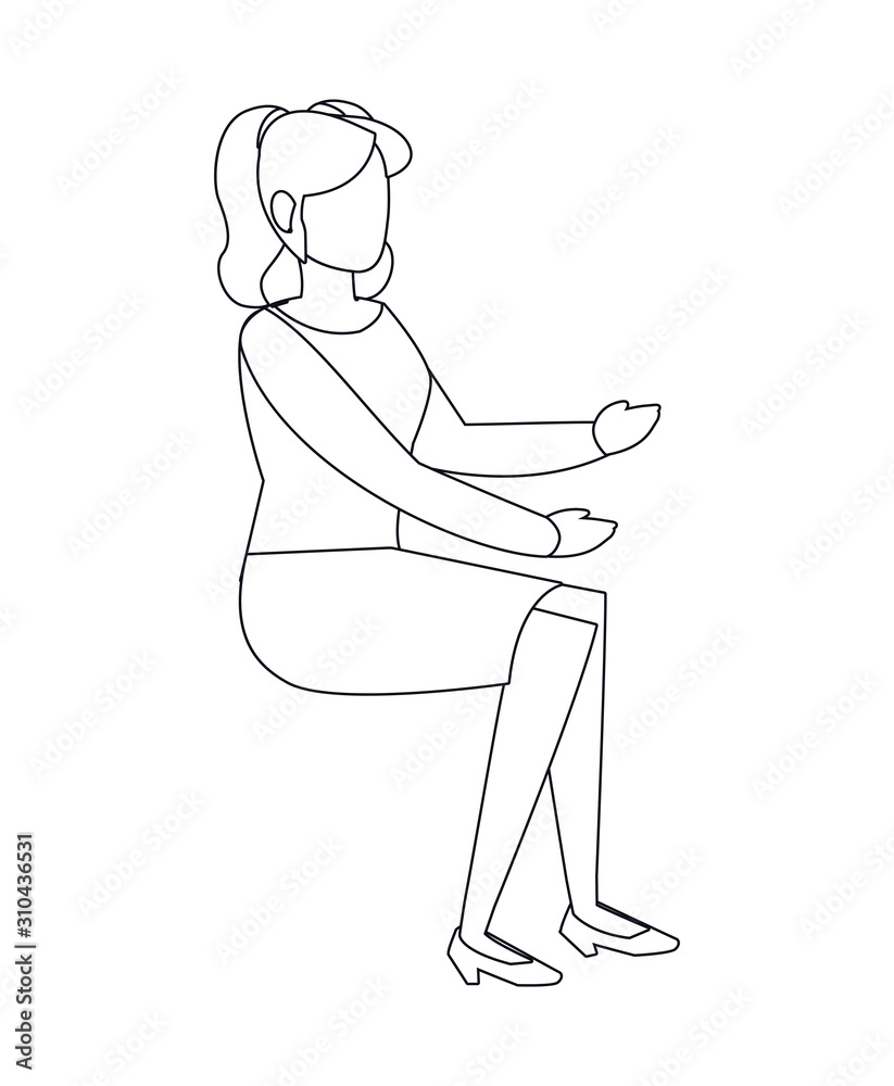 Isolated avatar woman sitting vector design Isolated avatar woman sitting vector design