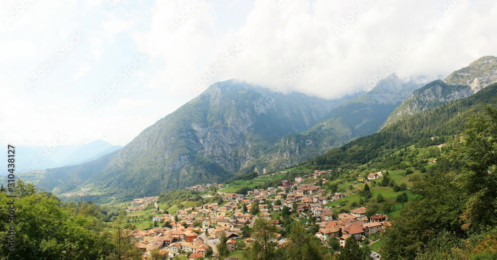 Small Italian town in the valley Small Italian town in the valley