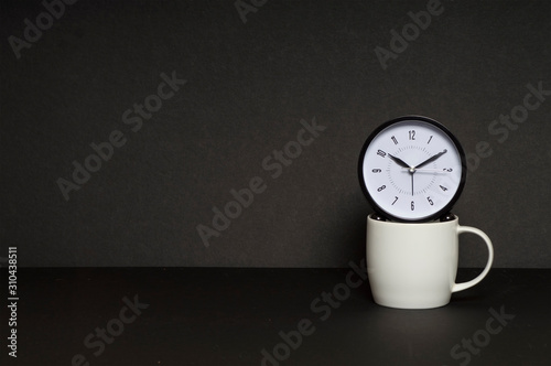 Break Time Coffee cup with clock concept
