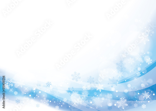 雪と光　冬の背景　青