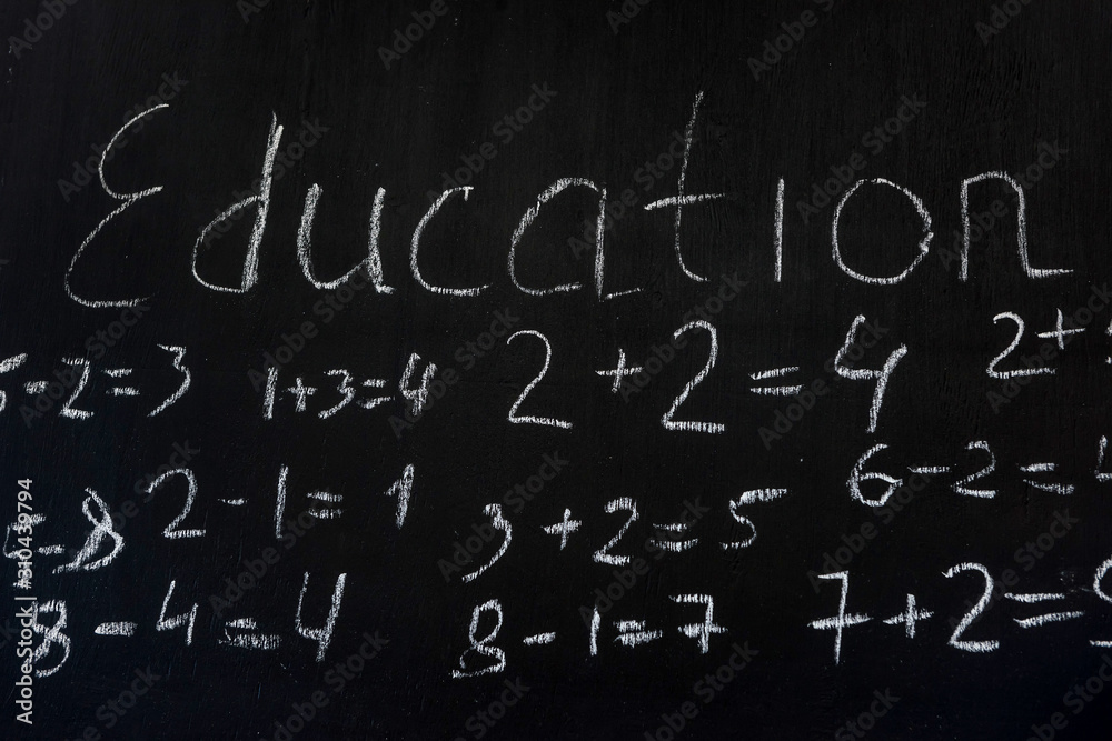 primary maths formulas written on the blackboard background primary maths formulas written on the blackboard background