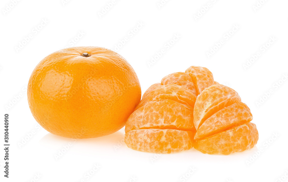 tangerine segments isolated on white background tangerine segments isolated on white background