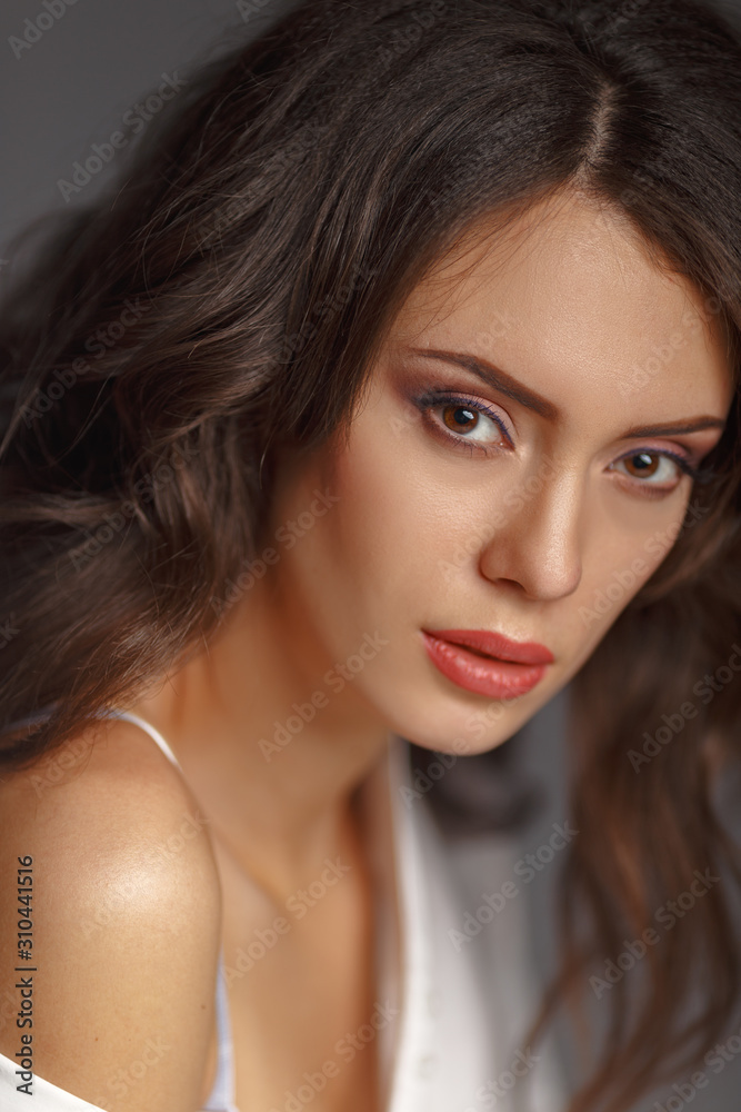 Expressive portrait of a young attractive girl Expressive portrait of a young attractive girl