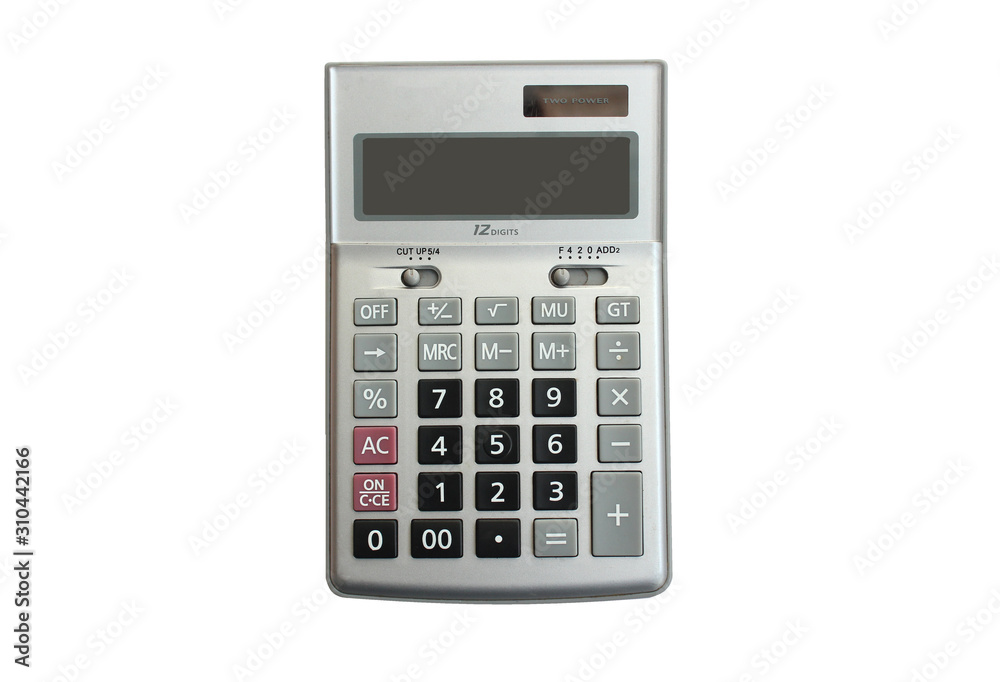 Isolate Gray calculator on white background. Isolate Gray calculator on white background.