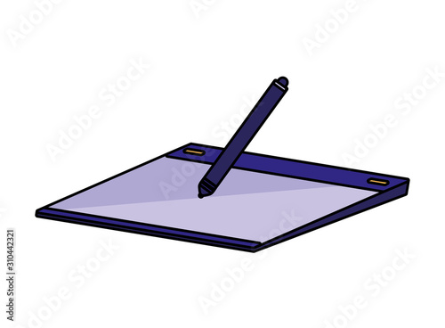 Digital tablet and pen vector design