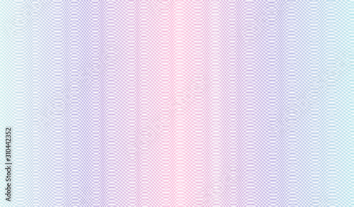 Pink, blue, teal watermark pattern. Line art design. Zigzag curves. Vector abstract background. Multicolored gradient. Guilloche pattern for passport, banknote protection, cheque. EPS10 illustration