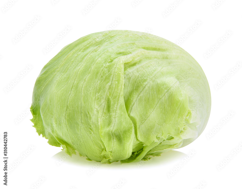 Green Iceberg lettuce on white background Green Iceberg lettuce on white background