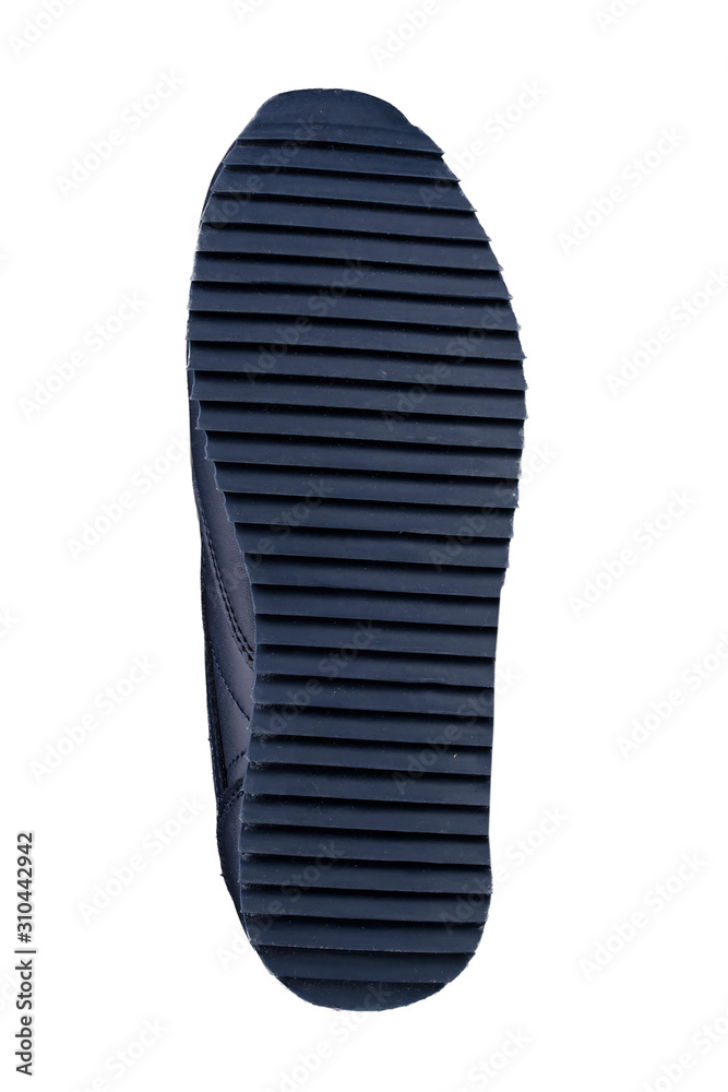 Blue sole on a white background. Polyurethane sole Blue sole on a white background. Polyurethane sole