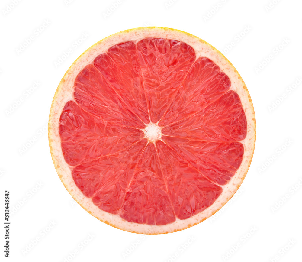 Grapefruit isolated on white background. Round slice of fresh fruit. With clipping path. Grapefruit isolated on white background. Round slice of fresh fruit. With clipping path.