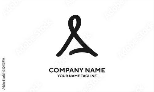 The concept of the logo with the initials letter A is a simple classical model handwritten script, very suitable for a symbol or company logo in an art or photography midwife