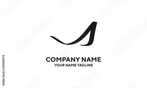 The concept of the logo with the initials letter A is a simple classical model handwritten script, very suitable for a symbol or company logo in an art or photography midwife