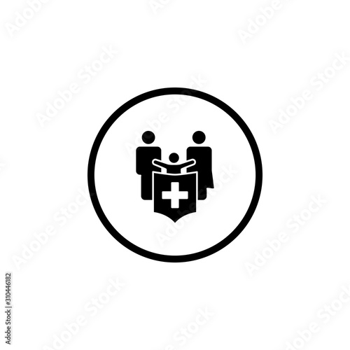 INSURANCE ICON, LOGO DESIGN TEMPLATE