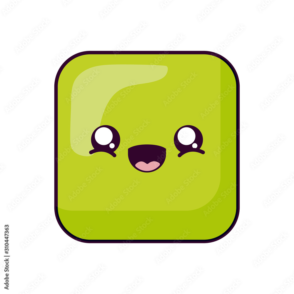 happy square kawaii cartoon vector design happy square kawaii cartoon vector design