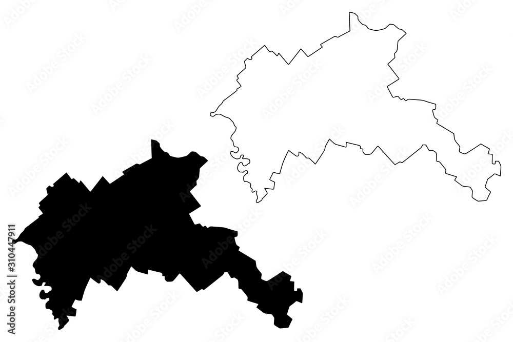 Riscani District (Republic of Moldova, Administrative divisions of Moldova) map vector illustration, scribble sketch Riscani map