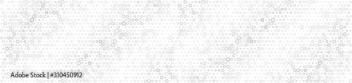 White and grey dots abstract technology web banner design. Monochrome geometric futuristic background. Vector illustration