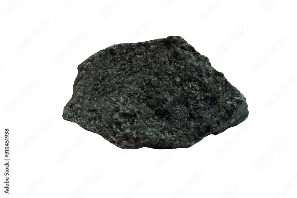 andesite rock isolated on white background. There is noise and grain caused by the texture of the stone. Andesite is an extrusive rock intermediate in composition between rhyolite and basalt. andesite rock isolated on white background. There is noise and grain caused by the texture of the stone. Andesite is an extrusive rock intermediate in composition between rhyolite and basalt.