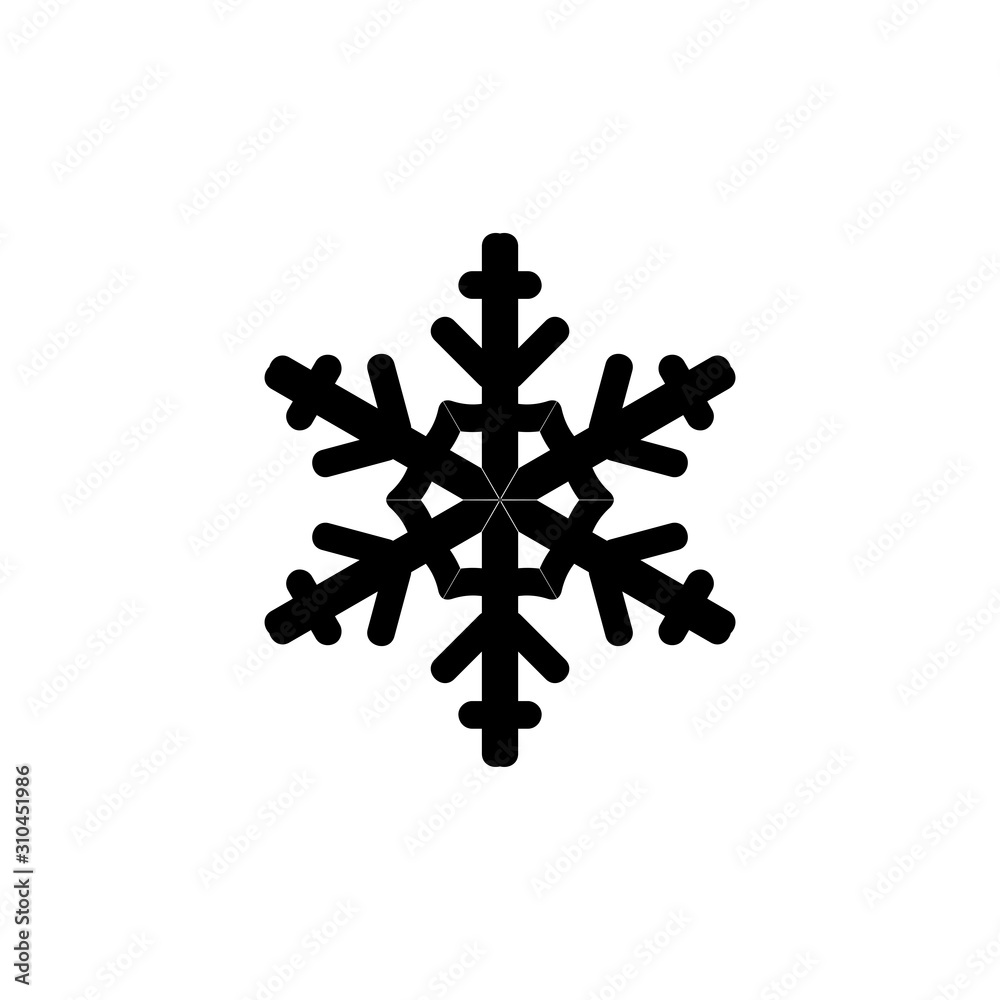 Snowflake flat vector icon isolated on a white background. Snowflake flat vector icon isolated on a white background.