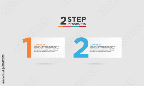 2 step infographic element. Business concept with 2 options, steps or processes. data visualization. Vector illustration.