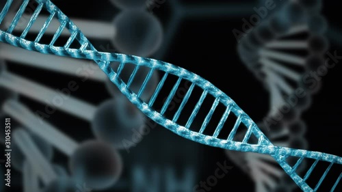 representation of a double stranded DNA helix for genoma research background illustration