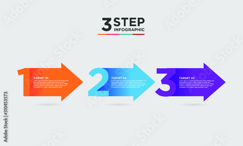 3 step infographic element. Business concept with 3 options and number, steps or processes. data visualization. Vector illustration. © Alpha Infographic