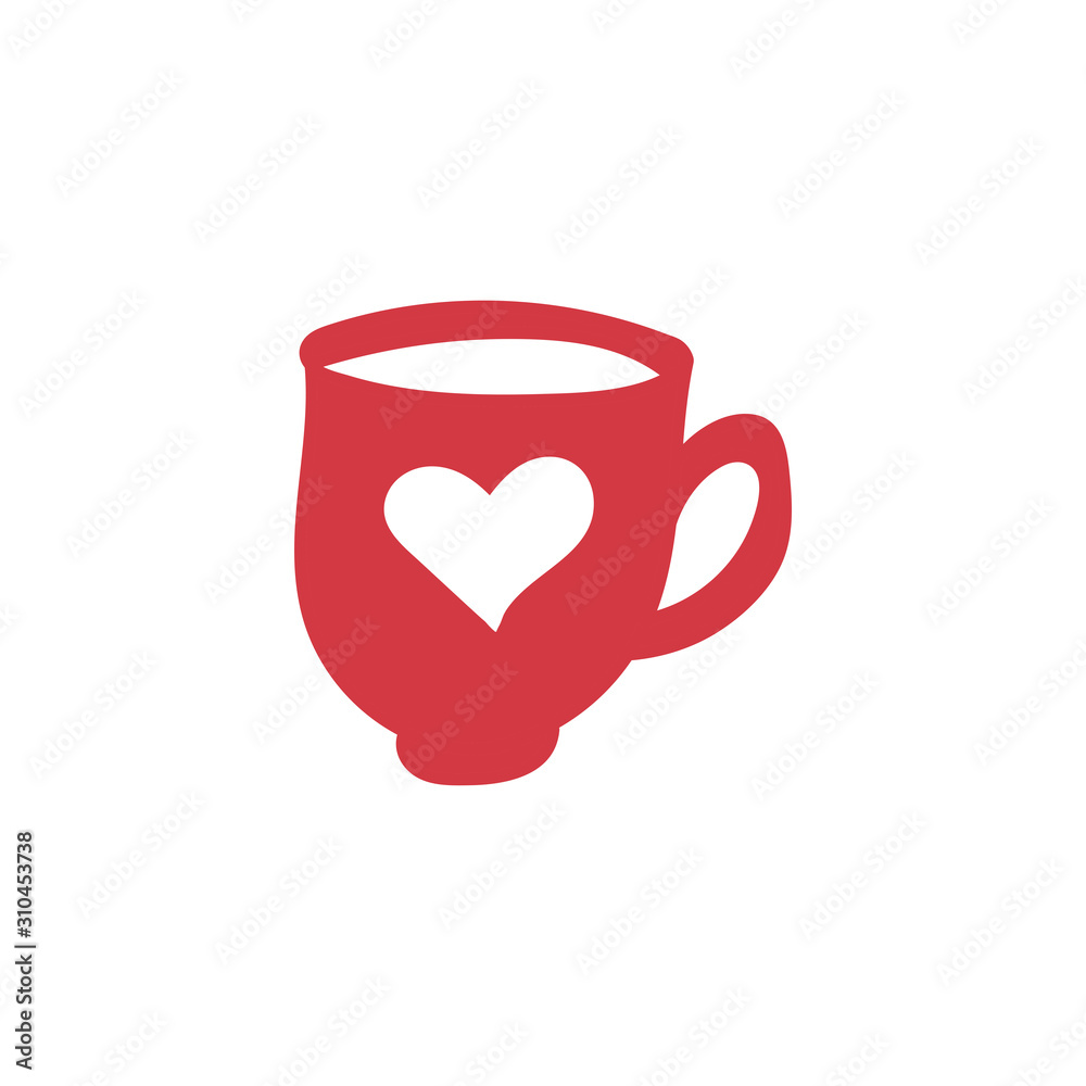 Red coffee mug vector icon in hand drawn, doodle style for posters, patterns. Red coffee mug vector icon in hand drawn, doodle style for posters, patterns.