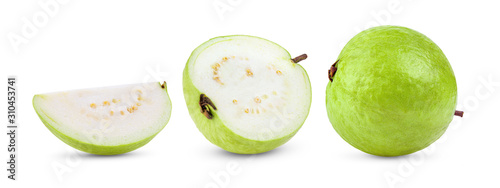 Photos guava fruit on white background.