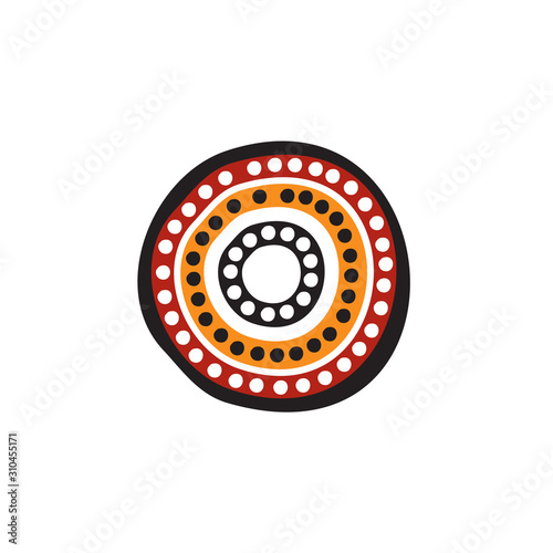Aboriginal art dots painting icon logo design vector template