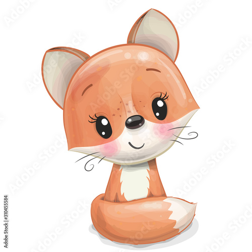 Cartoon Fox isolated on a white background