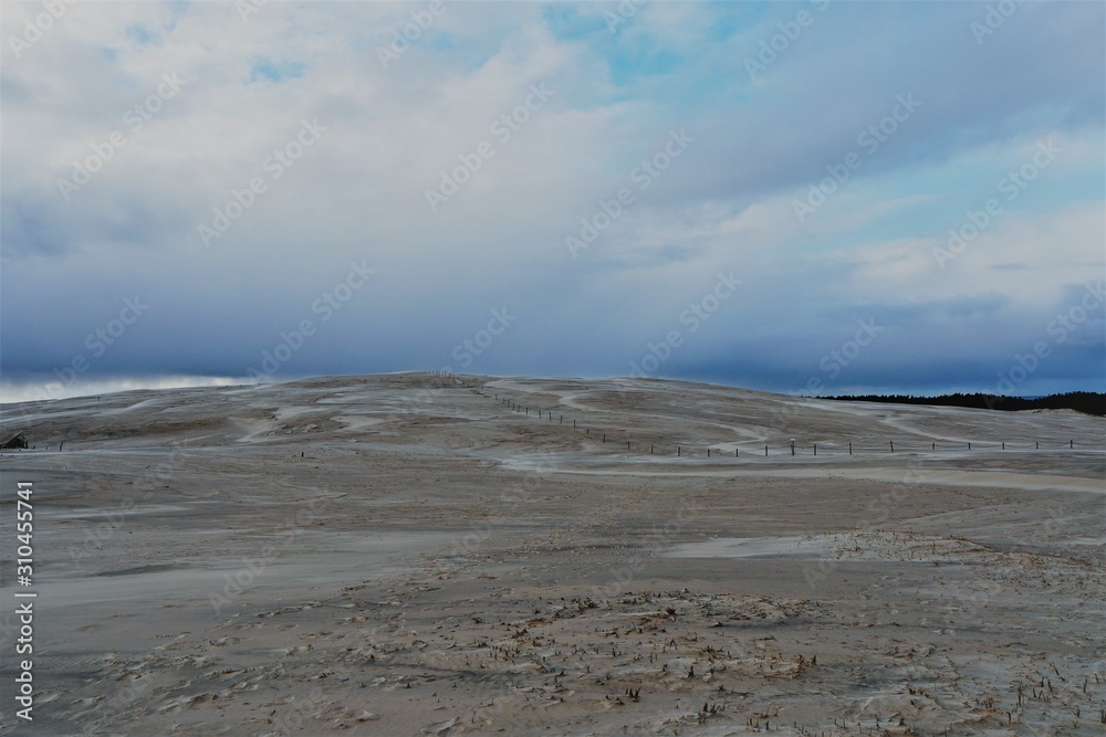 northern poland white sand cold winter dunes