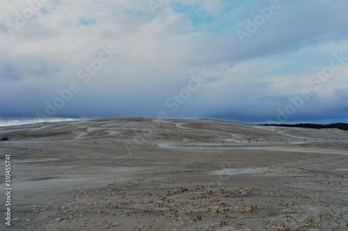 northern poland white sand cold winter dunes