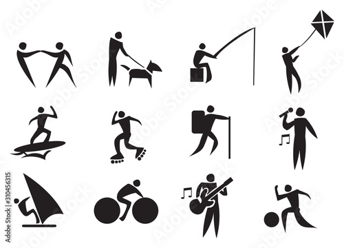 Leisure Activity Vector Icon Set