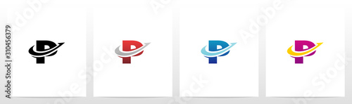 Swoosh Arrow Lines Letter Logo Design P