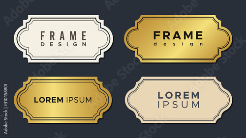 Gold and Vintage Decorative Frames. Flat Vector Art Design Template Element