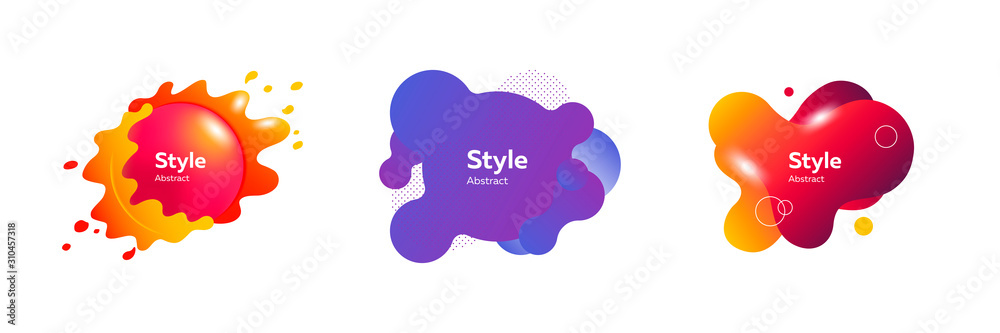 Modern composition of abstract wavy blobs. Design template for logo, flyer or presentation. Abstract form dynamic composition. Modern style vector illustration Modern composition of abstract wavy blobs. Design template for logo, flyer or presentation. Abstract form dynamic composition. Modern style vector illustration