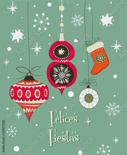 Merry Christmas Greetings Card in Spanish