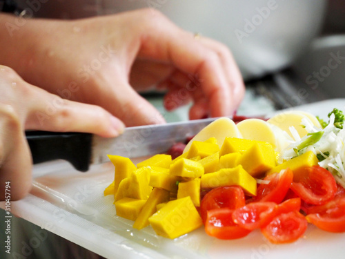 Kitchen preparing vegetables for baby