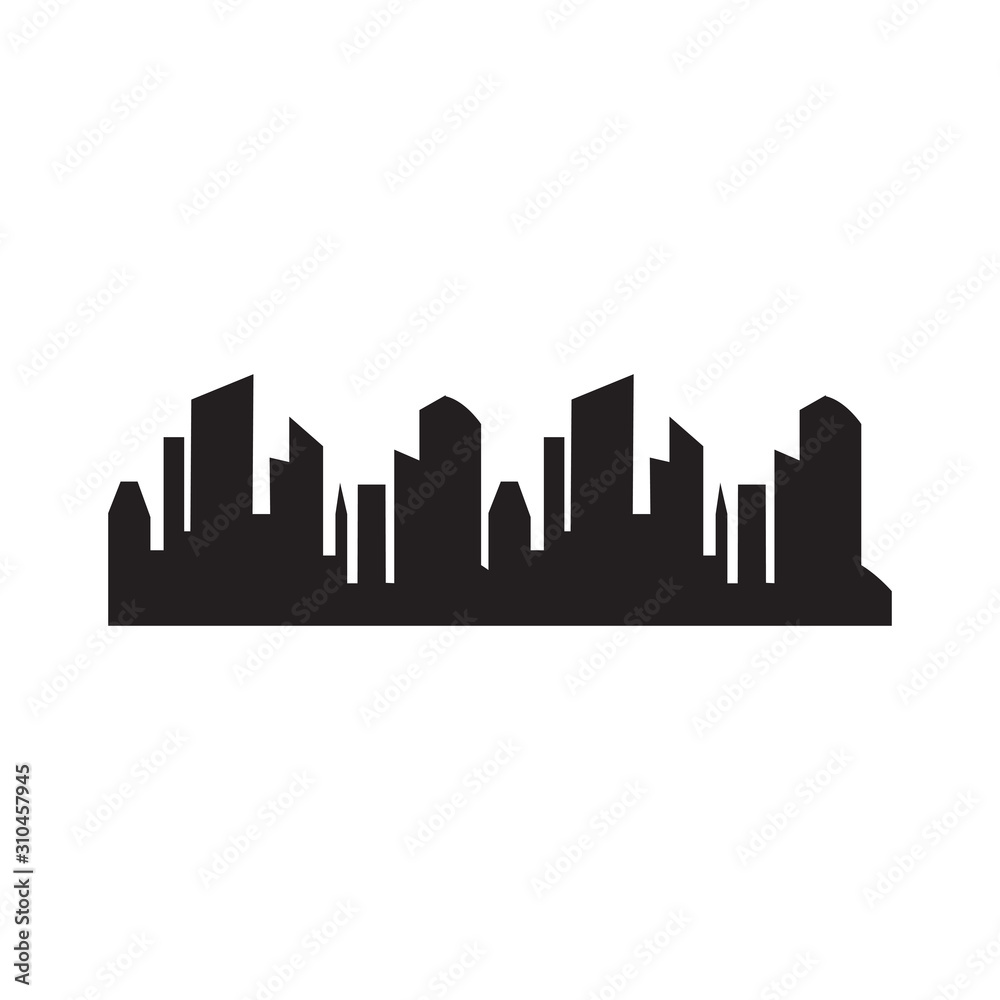 City scape illustration logo design vector template