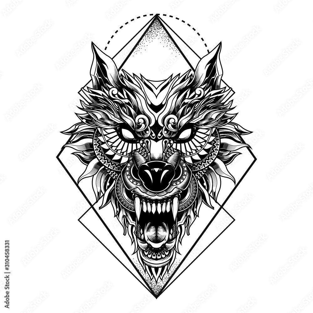 Simply Inked Geometric SemiPermanent Tattoo Designs Geometric Wolf Tattoo   Amazonin Beauty