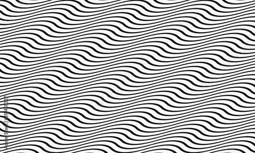 Black and white wave background looks dazzling like sea waves - illustration