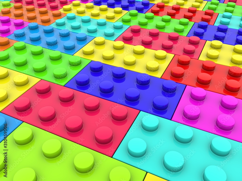 Naklejka premium Colorful toy brick background